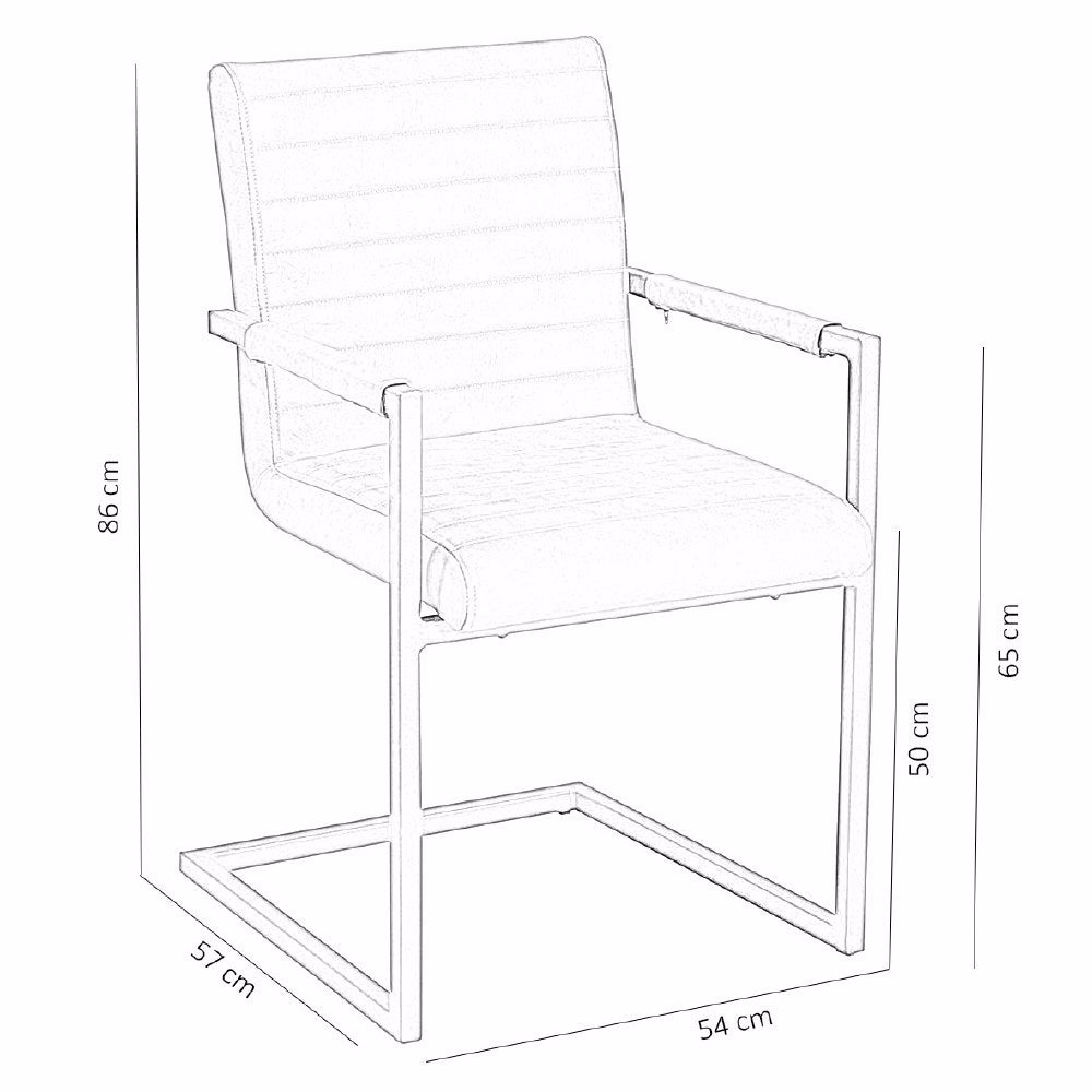 Dining Chair Kubis FavoFurn Anthracite LxBxH 71x59x58 Artificial leather Nnb