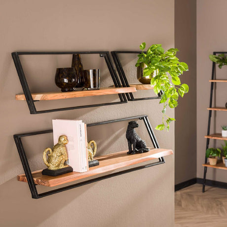 Wall Shelf Elba HomeHaven Brown LxBxH 104x30x25 Acacia wood Nnb