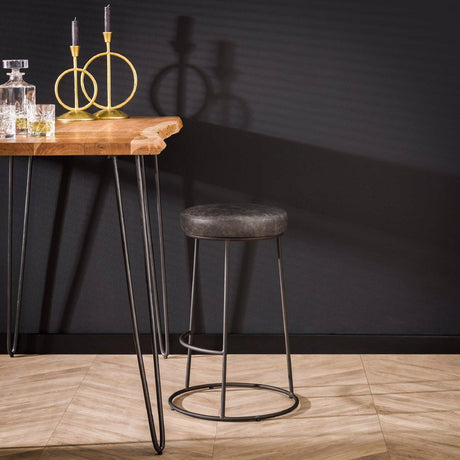 Bar Stool Maldo HomeHaven Grey Artificial leather Nnb