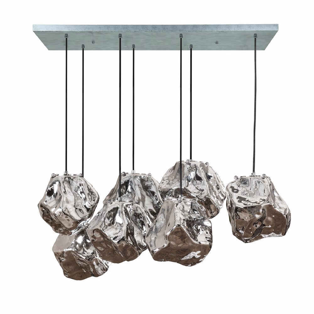 Pendant Light Holden HomeHaven Silver LxBxH 104x55x36 Glass Nnb