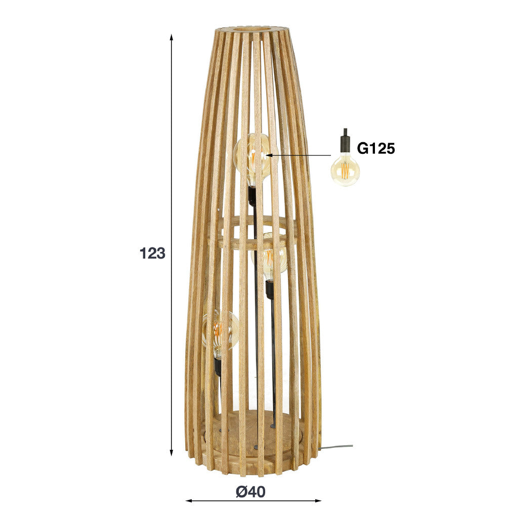 Floor lamp Houston HomeHaven Brown LxBxH 128x45x45 Mango wood Nnb