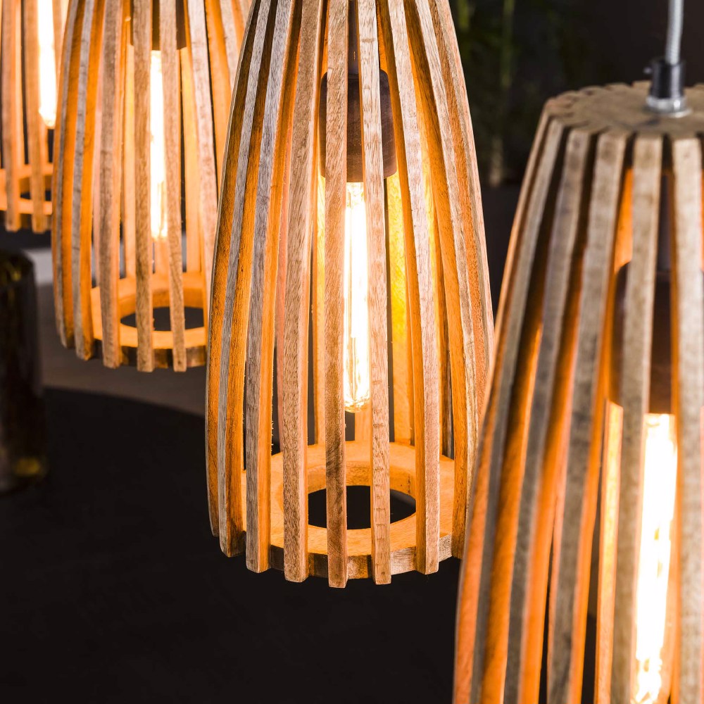 Pendant Light Houston HomeHaven Brown LxBxH 140x42x20 Mango wood Nnb